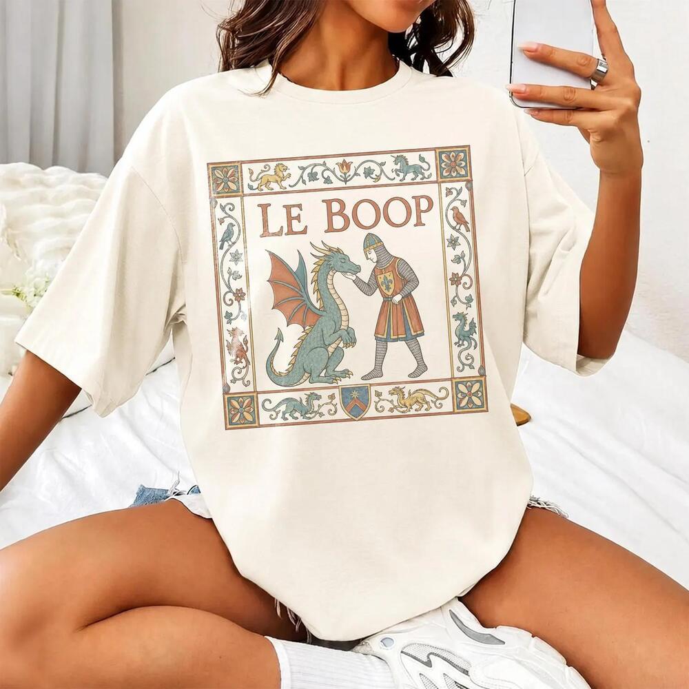 Le Boop Dragon Funny Medieval Knight Fantasy Meme Renaissance Tshirt